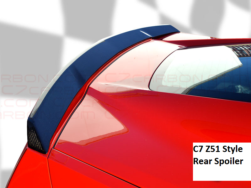 C7 Corvette Stingray, Z06, Grand Sport, Fiberglass Hydrocarboned, Painted Finished, Rear Spoiler, C7 Z51 Style